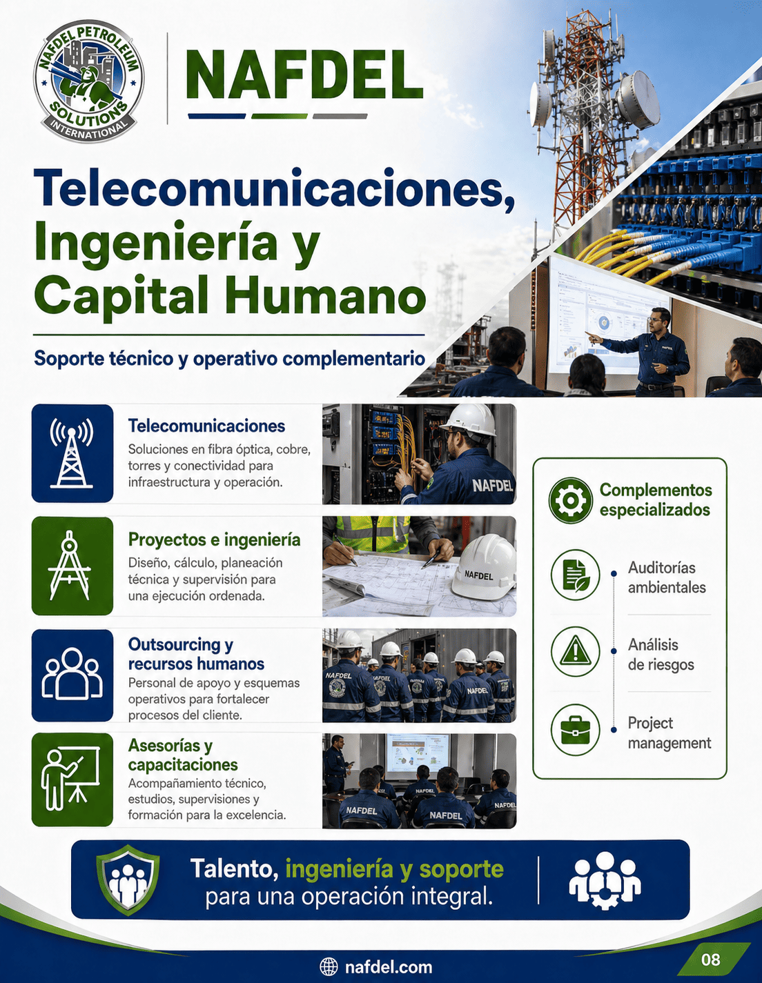 Telecomunicaciones, ingenieria y capital humano NAFDEL